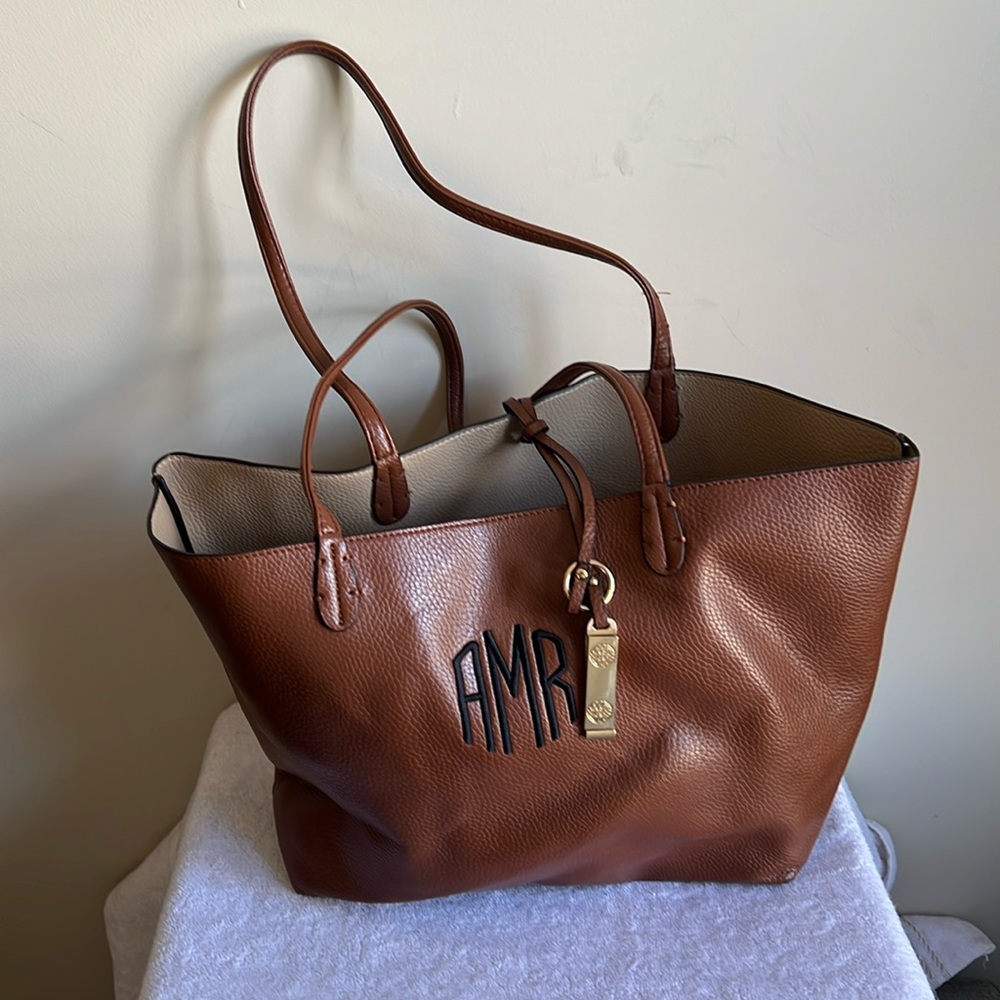 Brown Monogrammed Tote
